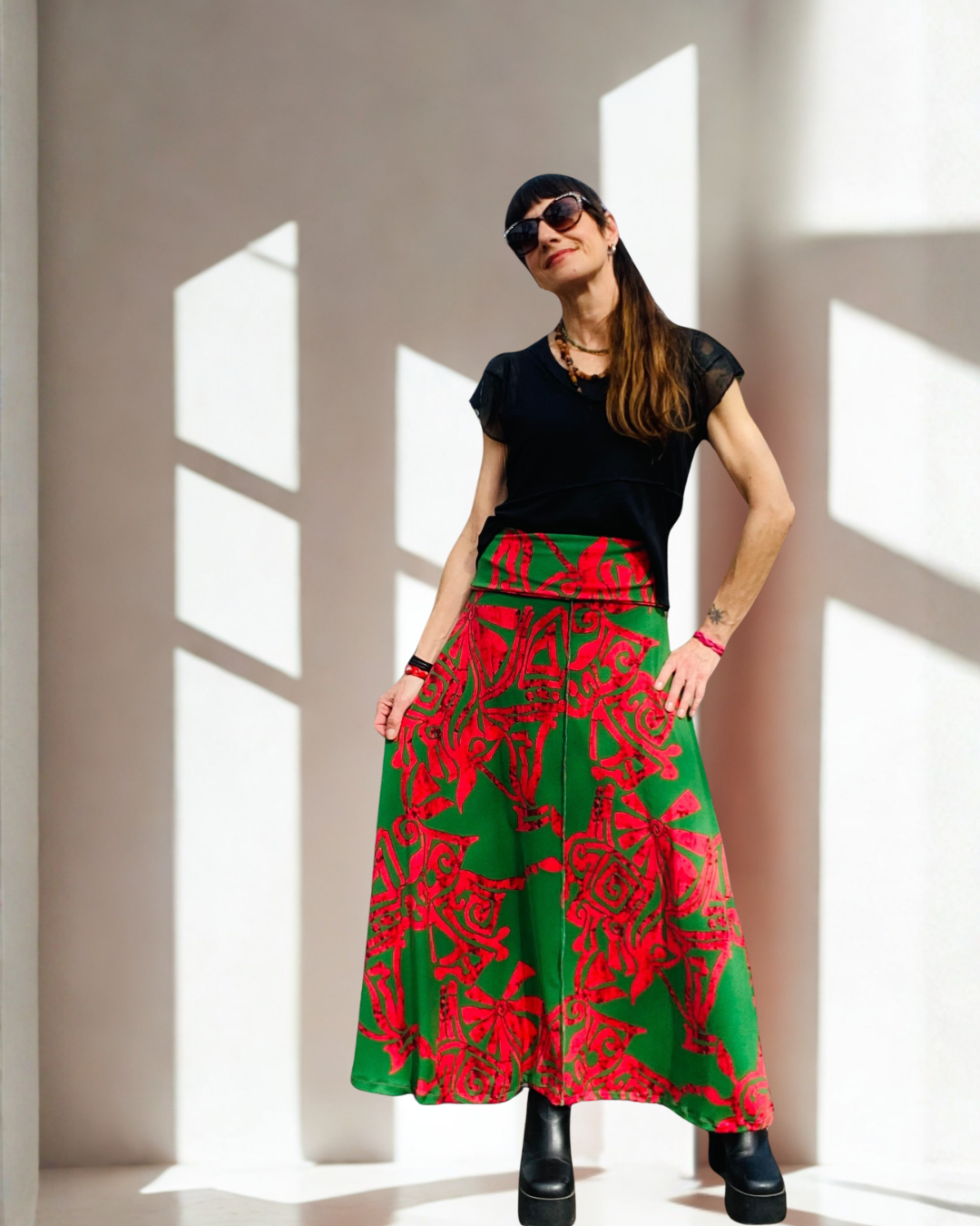 Falda Larga Fuccia Green