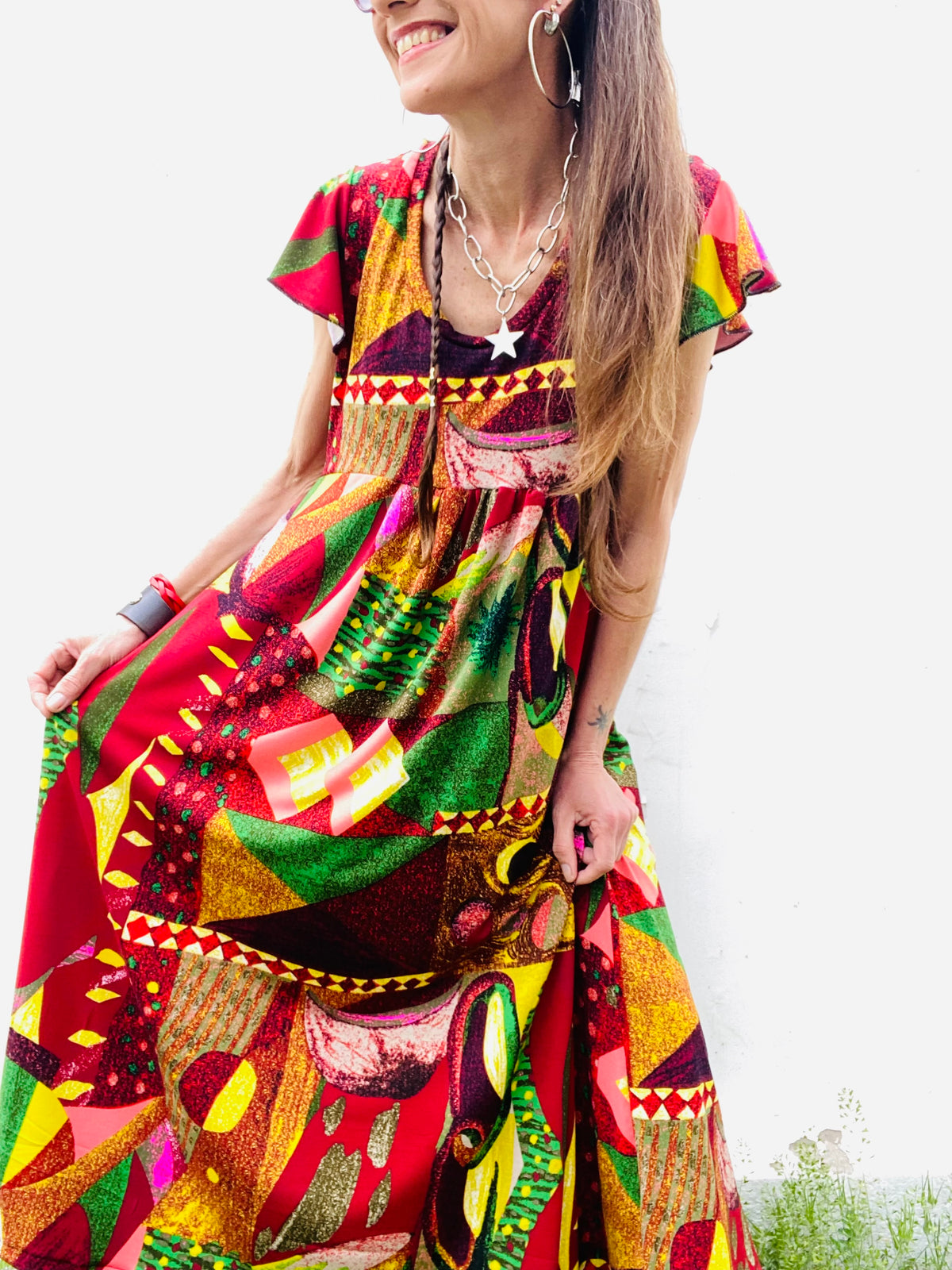 Vestido Mila Full Color Geometrik