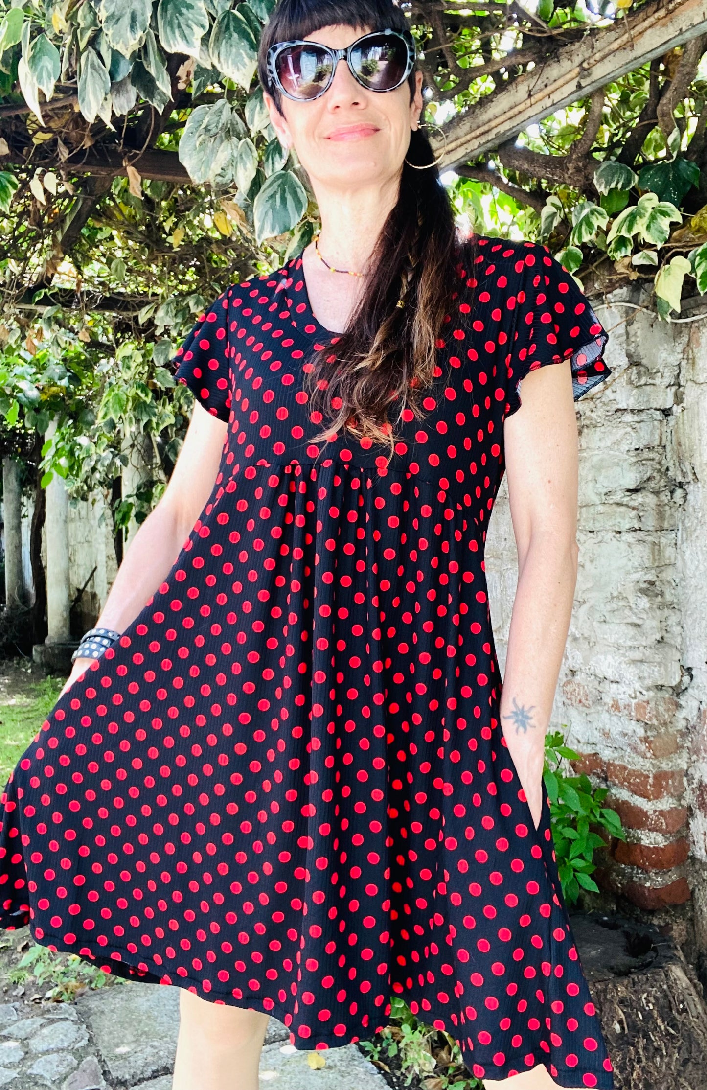 Vestido Mila Lunares Rojos