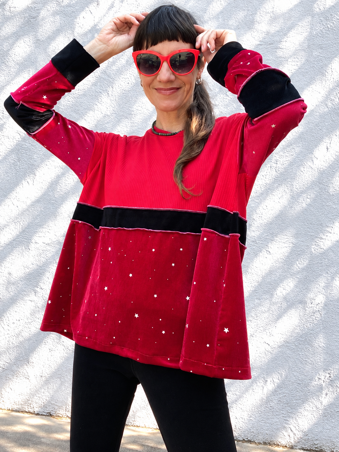 Polera Multicromo manga larga red Velvet Stars