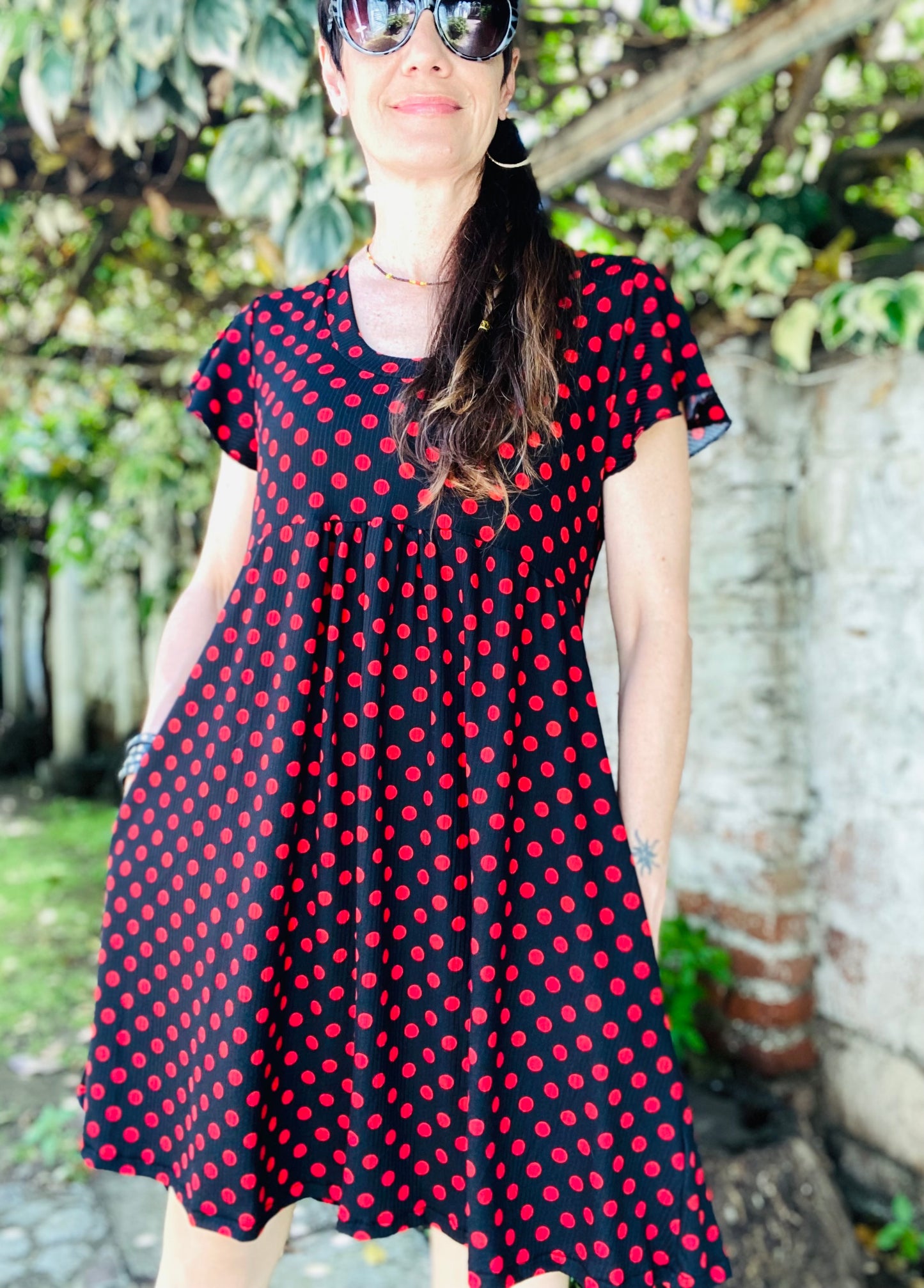 Vestido Mila Lunares Rojos