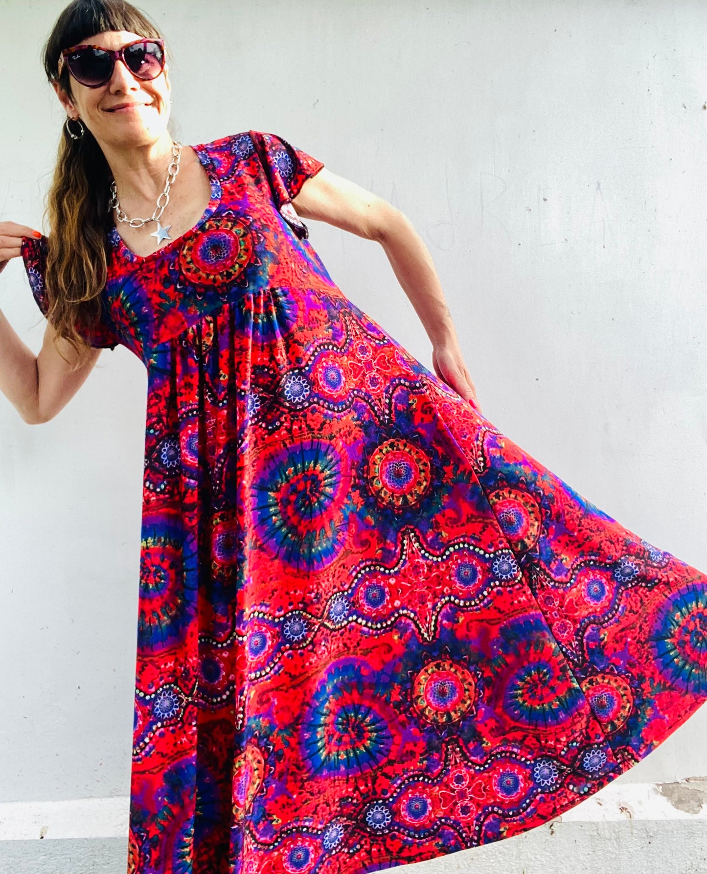 Vestido Mila Long Mandala Red