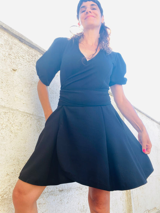 Vestido Envolvente /Black Manga 3/4