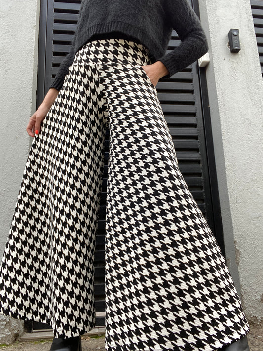 Palazzo con Bolsillos Blanco y Negro