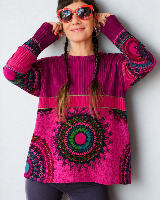 Poleron Multicromo Magenta Mandala Pink