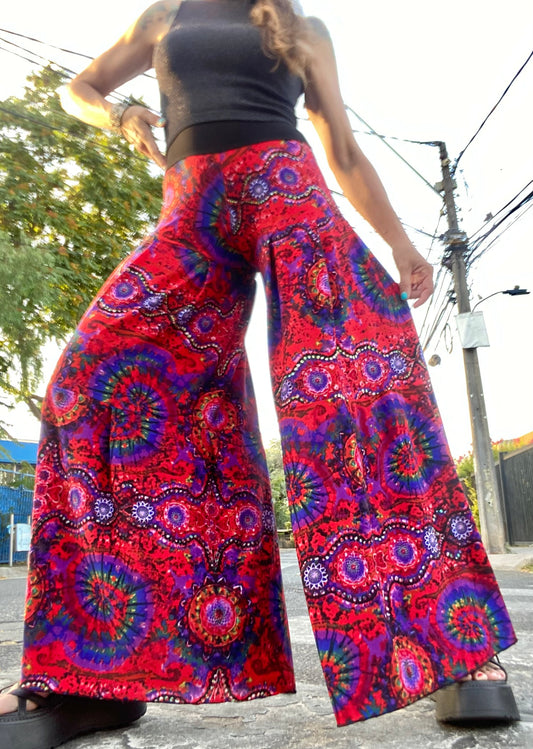 Pantalones Palazzo Mandala Red