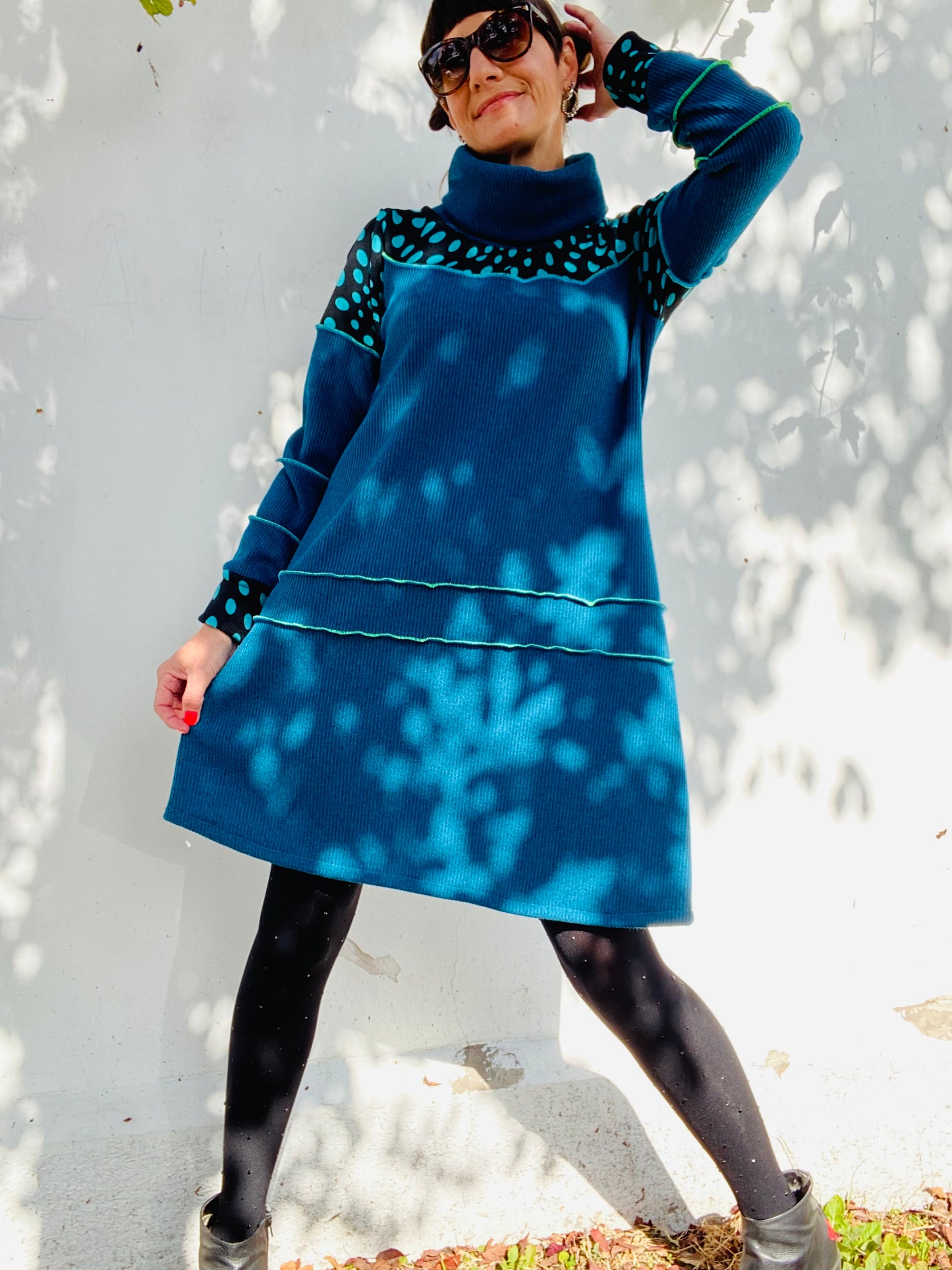 Vestido Lanilla Trama Calipso