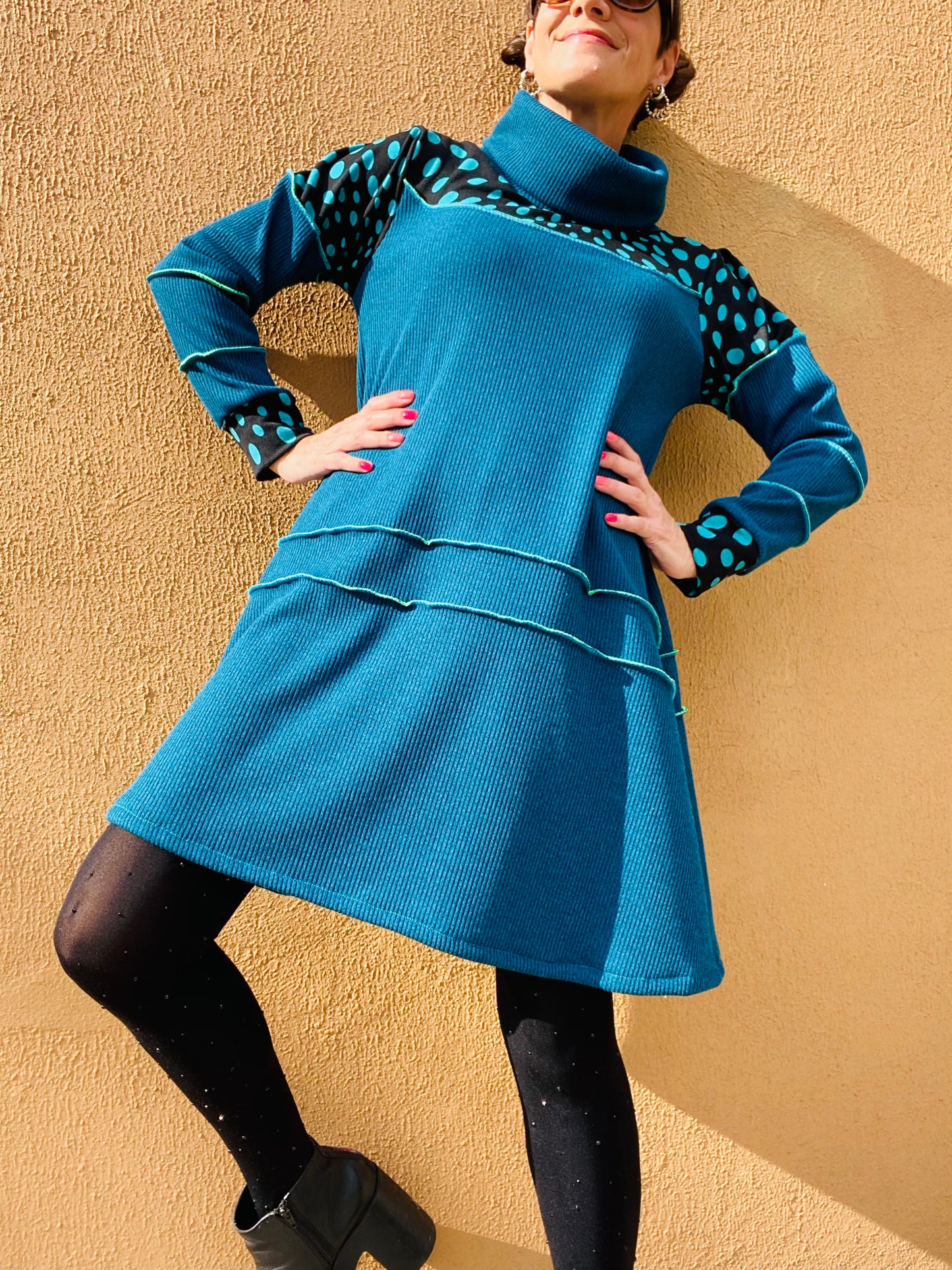 Vestido Lanilla Trama Calipso