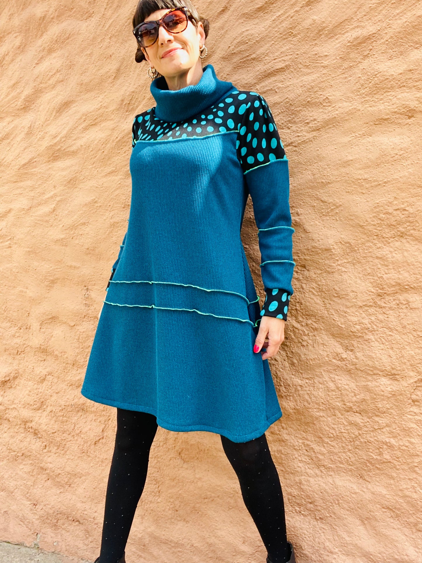 Vestido Lanilla Trama Calipso