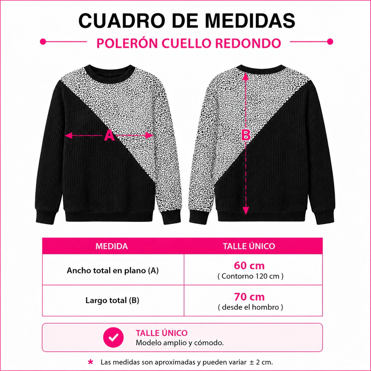 Poleron Tricolor cuello redondo  Print Velvet